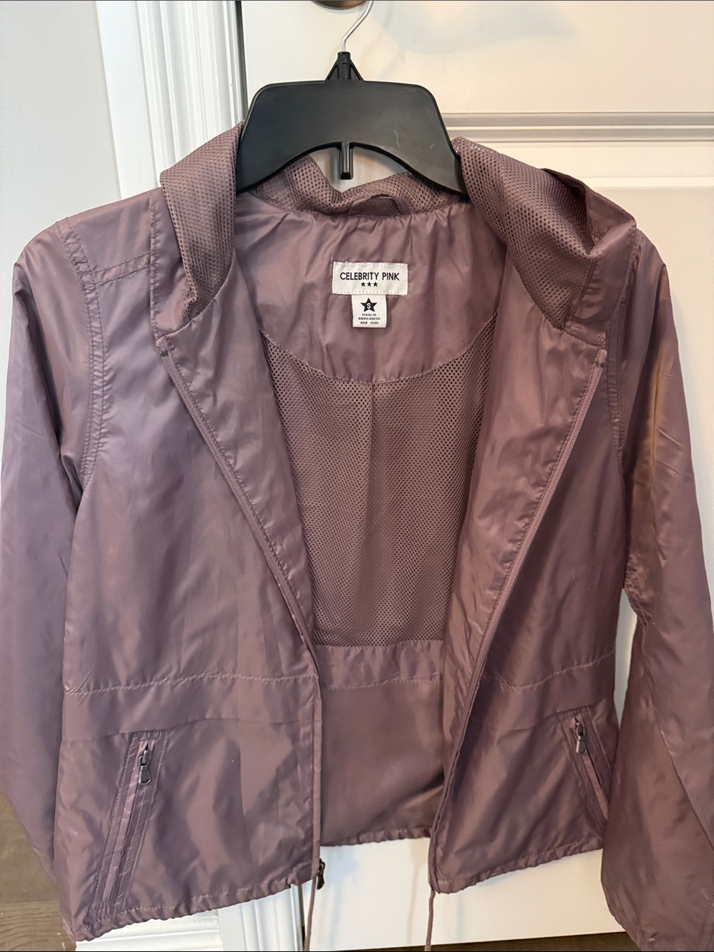 Celebrity Pink Dusty Mauve Hooded Bomber Jacket